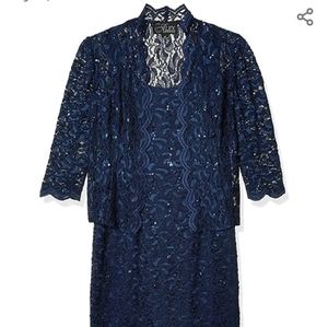 NWT Alex Evenings Size 18 Tea Length Lace Dress